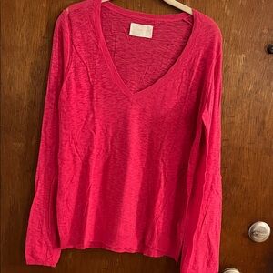 Zadig & Voltaire Bright Pink Lightweight V-Neck sweater
